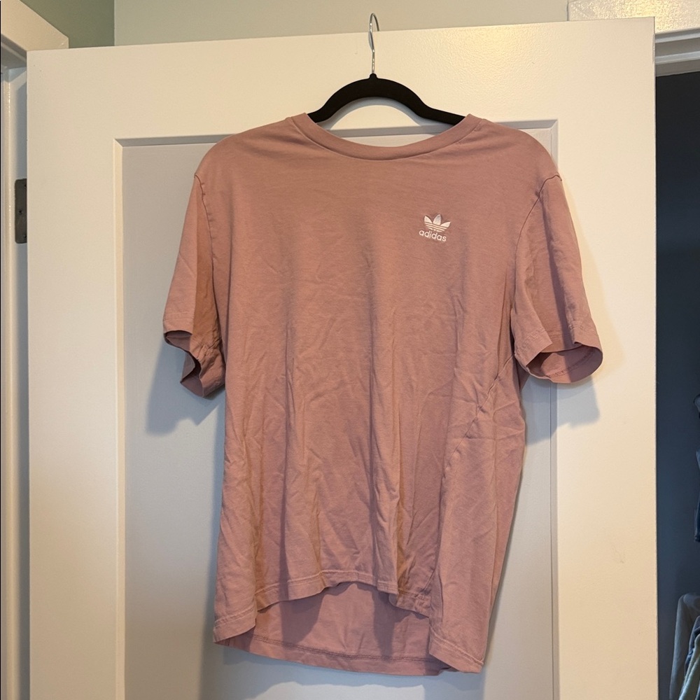 adidas Men's Short Sleeve Tee in Dusty Rose with White Trefoil